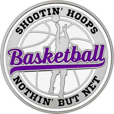 Purple "Basketball" with White Outer Circular Borders